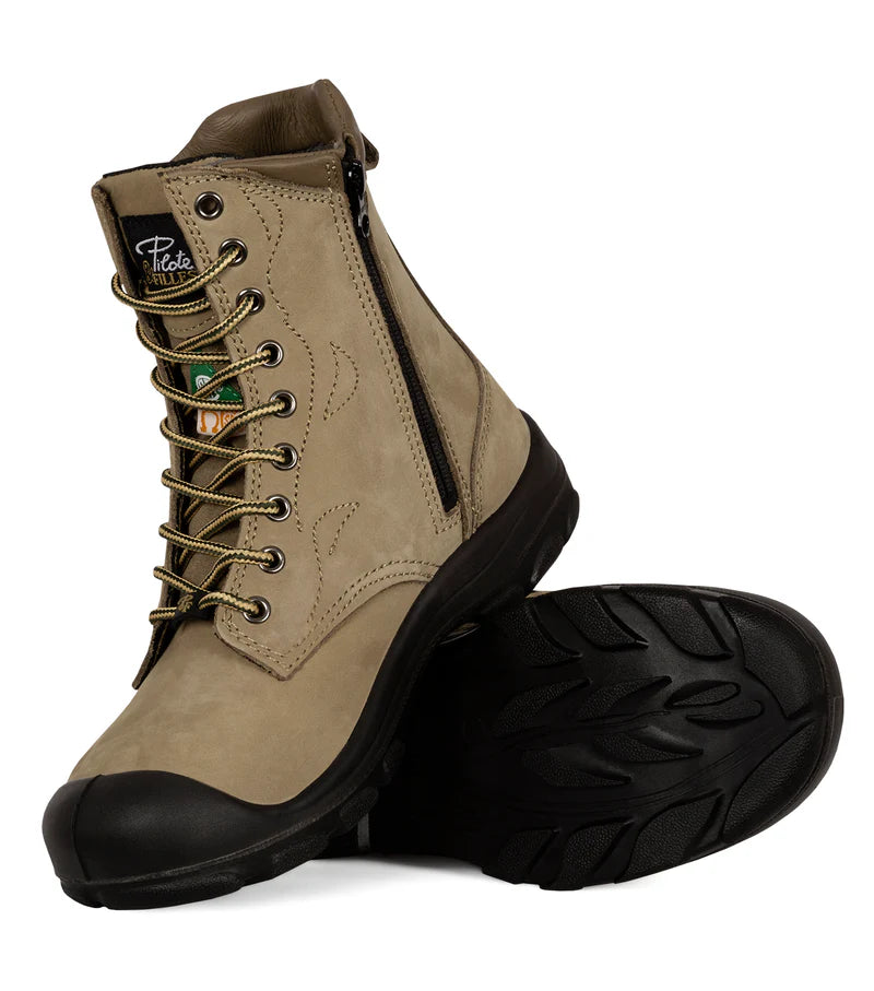 P&F S558 Women's 8" Nubuck Leather Work Boots, CSA Steel Toe Cap (6 Colours)