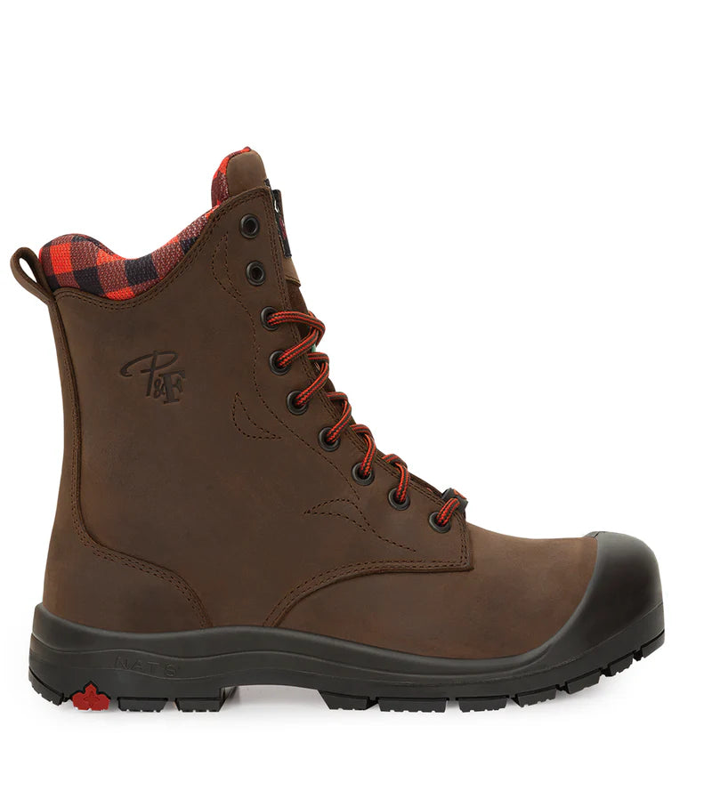 P&F PF358 Women's 8" leather work boots, CSA steel toecap