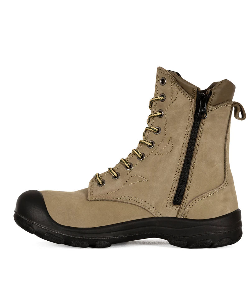 P&F S558 Women's 8" Nubuck Leather Work Boots, CSA Steel Toe Cap (6 Colours)