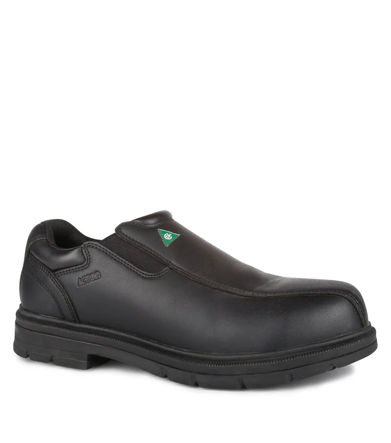 Acton Roosevelt Black CSA Vegan Microfiber Work Shoes