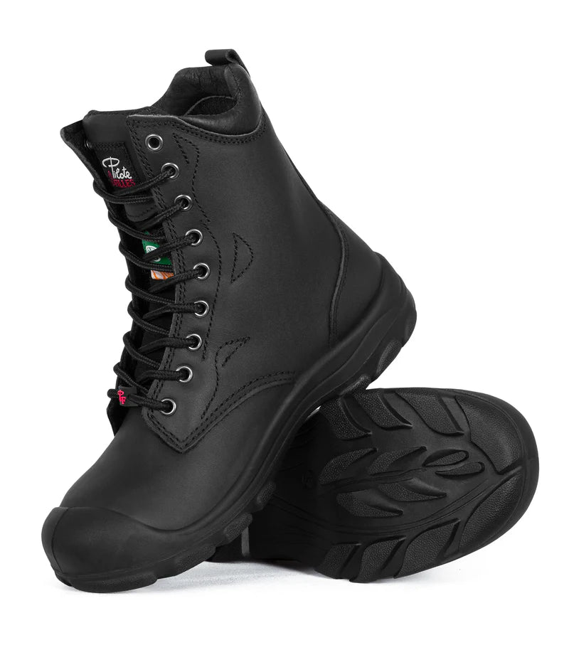 P&F S552 Women's 8" leather work boots, CSA steel toe cap