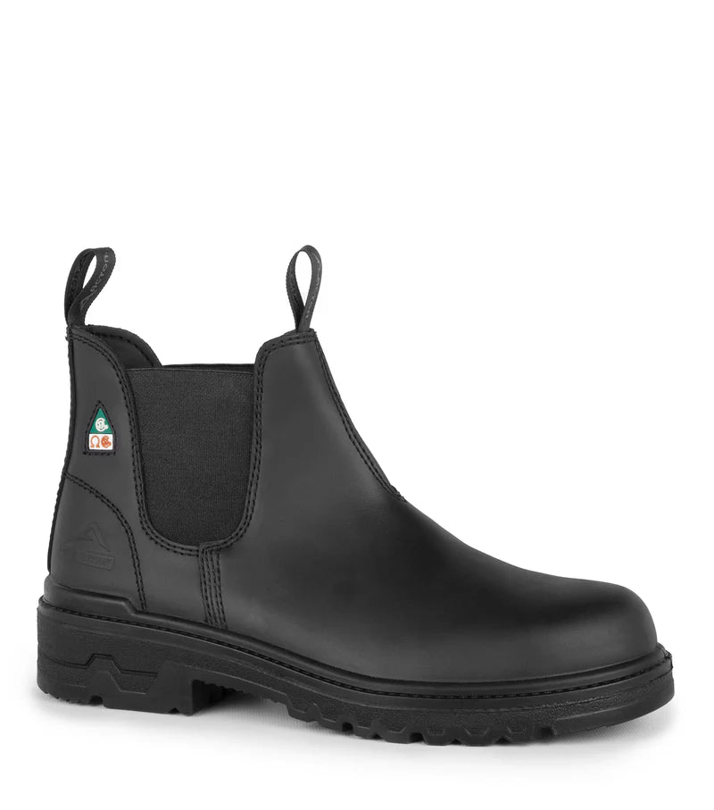 Acton Profile 6" Slip-On Leather Work Boots, Black/Brown