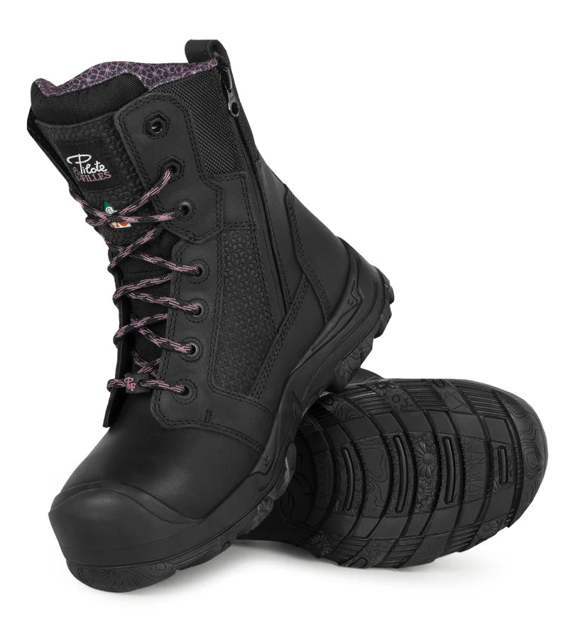 P&F PF6003 Women's 8" Work Boots with Waterproof Leather, CSA Metal-Free