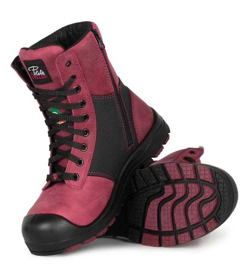 P&F PF368 Women's 8" leather work boots, CSA steel toecap (2 Colours)