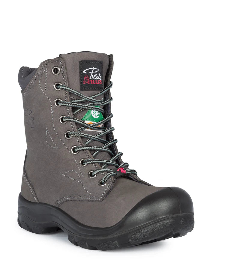 P&F S558 Women's 8" Nubuck Leather Work Boots, CSA Steel Toe Cap (6 Colours)