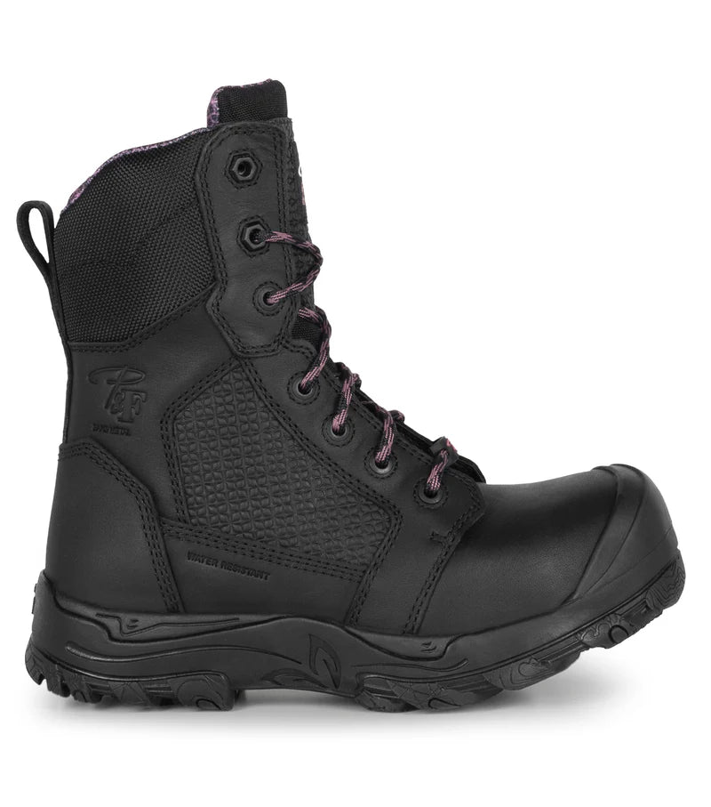 P&F PF6003 Women's 8" Work Boots with Waterproof Leather, CSA Metal-Free