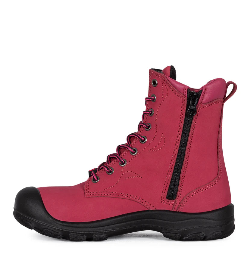 P&F S558 Women's 8" Nubuck Leather Work Boots, CSA Steel Toe Cap (6 Colours)