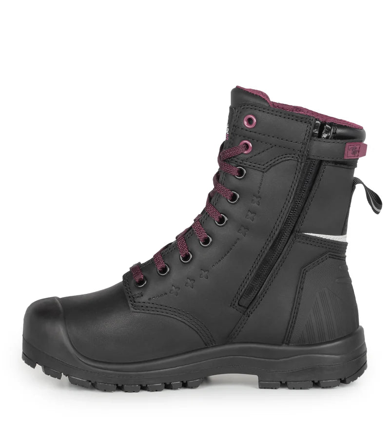 P&F PF6002 Women's 8" Leather Work Boots, Internal Flexible Metguard Protection, CSA