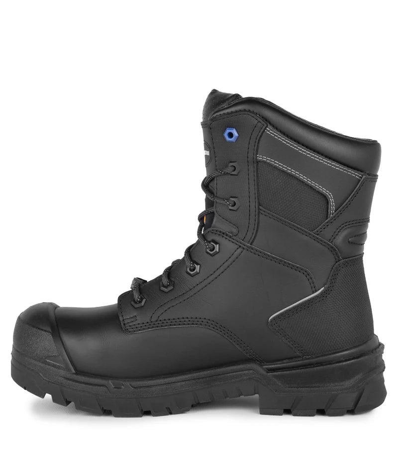 Acton Driller Driller Black 8'' Waterproof Work Boots, with Flexible Metguard
