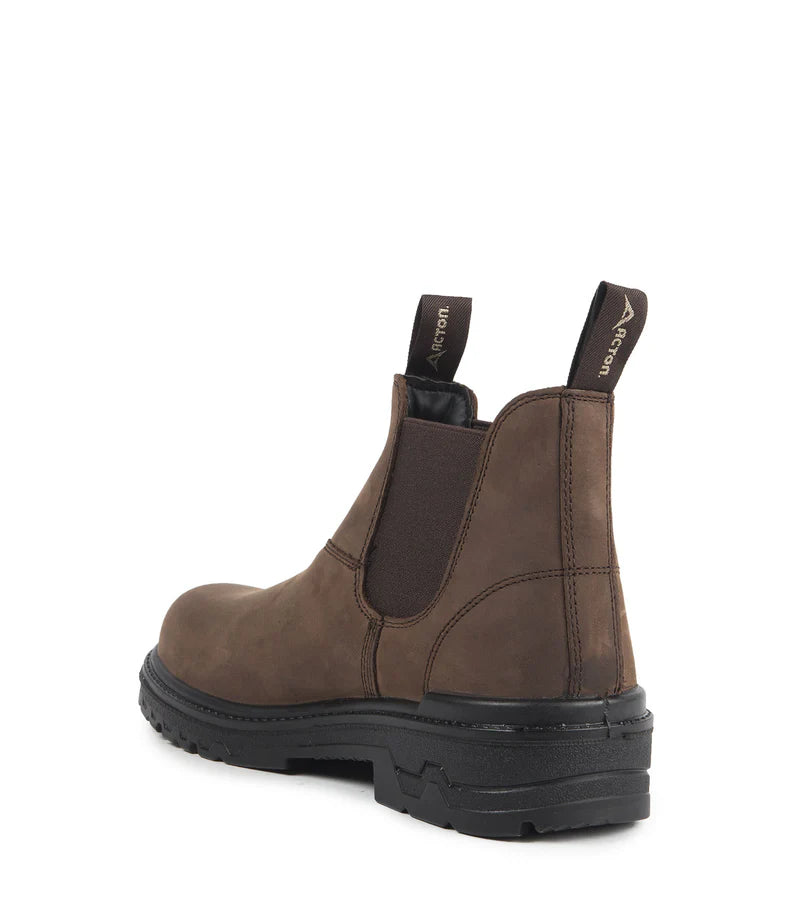 Acton Profile 6" Slip-On Leather Work Boots, Black/Brown