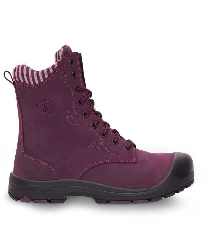 P&F PF358 Women's 8" leather work boots, CSA steel toecap