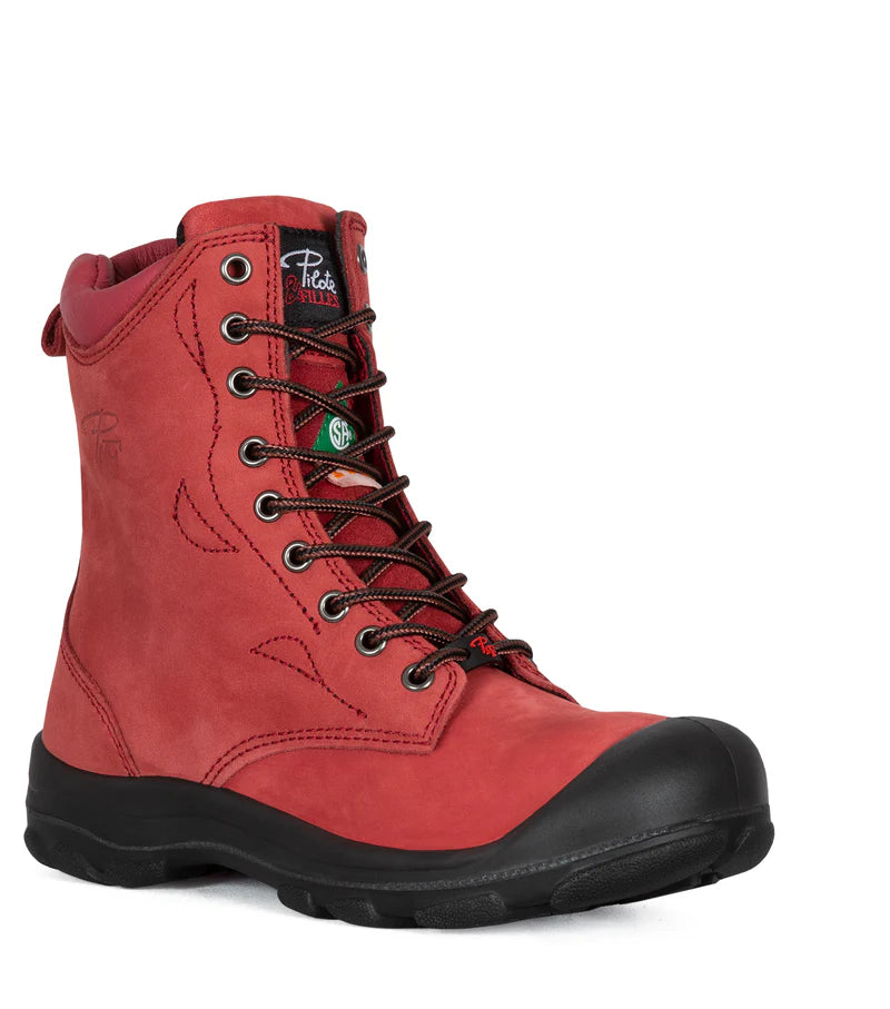 P&F S558 Women's 8" Nubuck Leather Work Boots, CSA Steel Toe Cap (6 Colours)