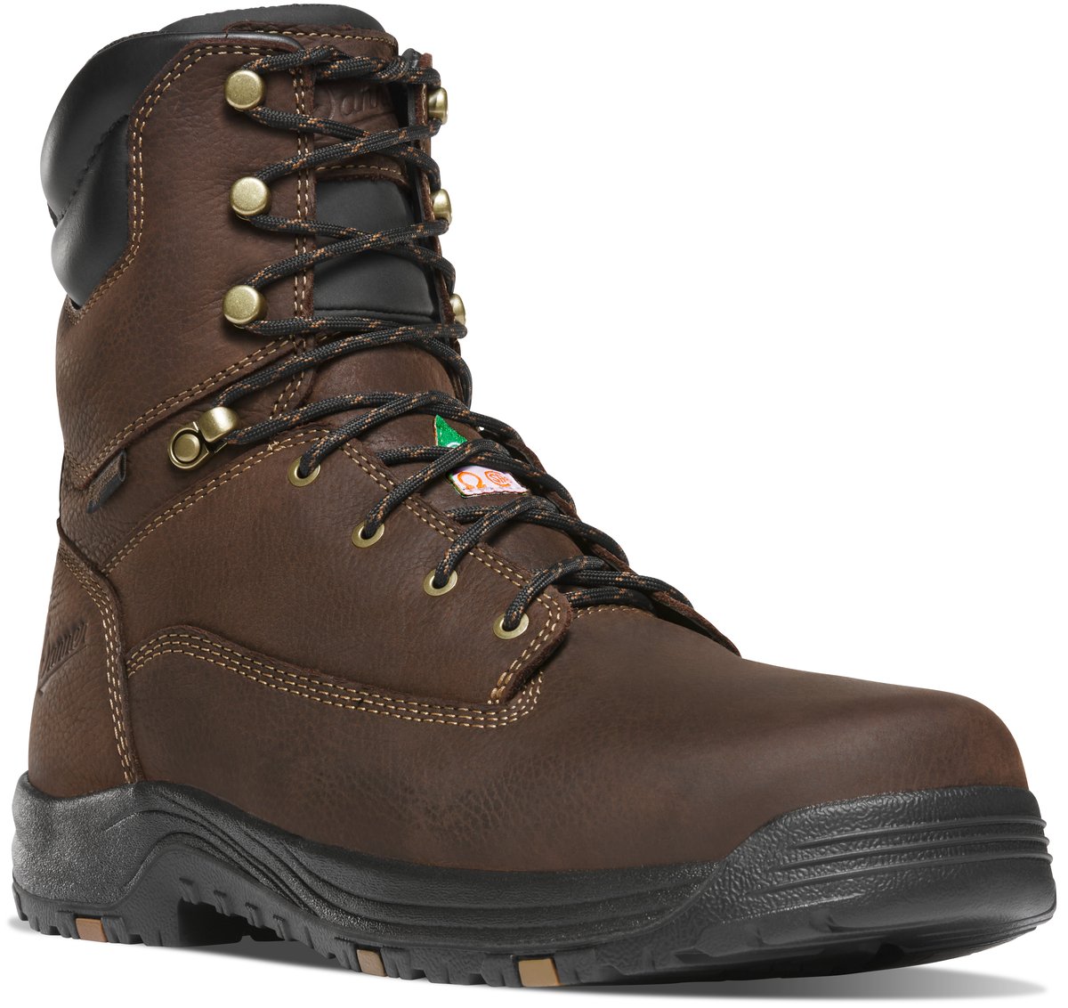 Danner Caliper CSA 8-inch brown aluminum toe work boot front angle