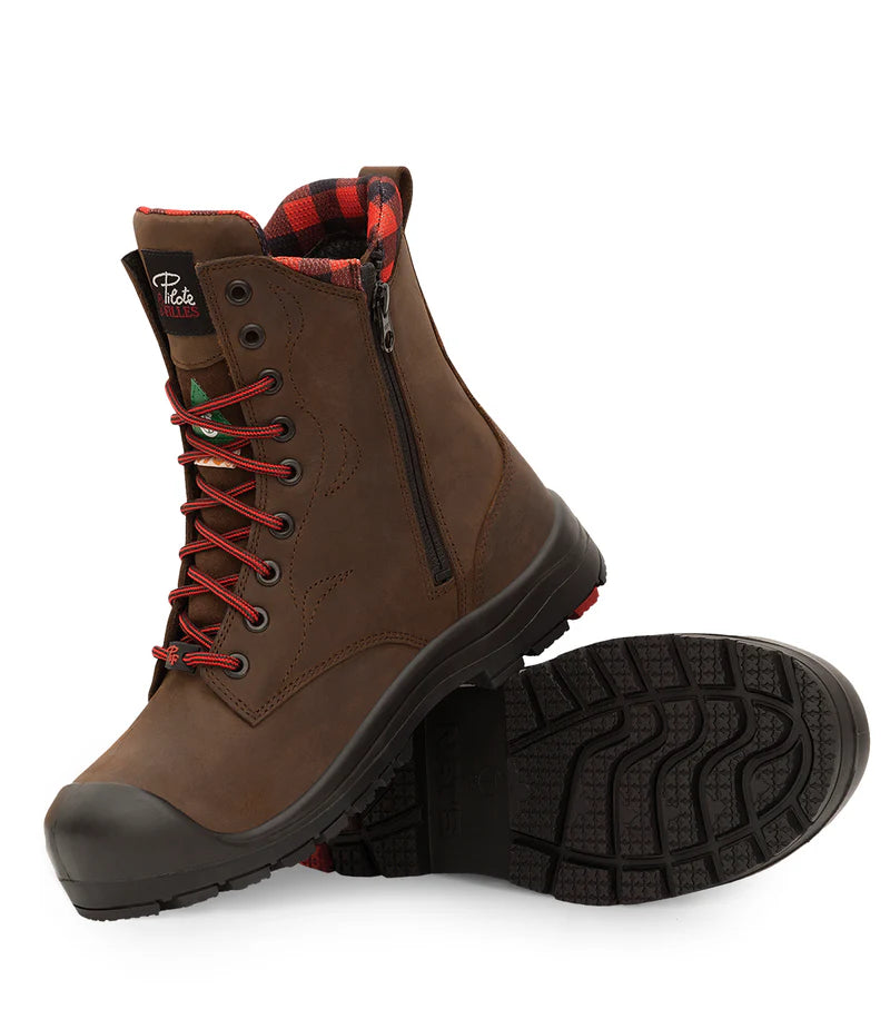 P&F PF358 Women's 8" leather work boots, CSA steel toecap