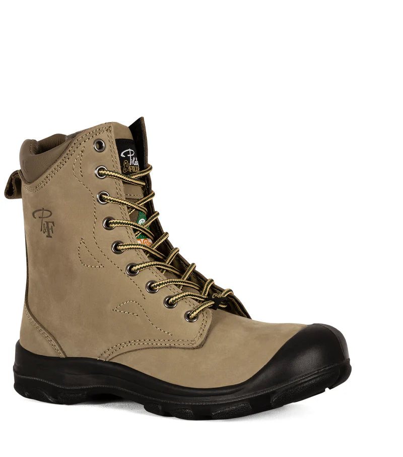 P&F S558 Women's 8" Nubuck Leather Work Boots, CSA Steel Toe Cap (6 Colours)