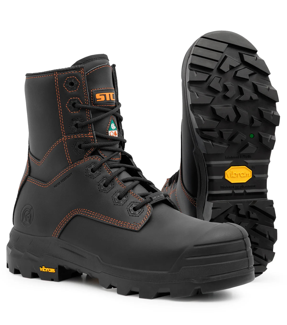 STC Waston, Black | 8” Metal Free Leather Work Boots | TC4+ Vibram