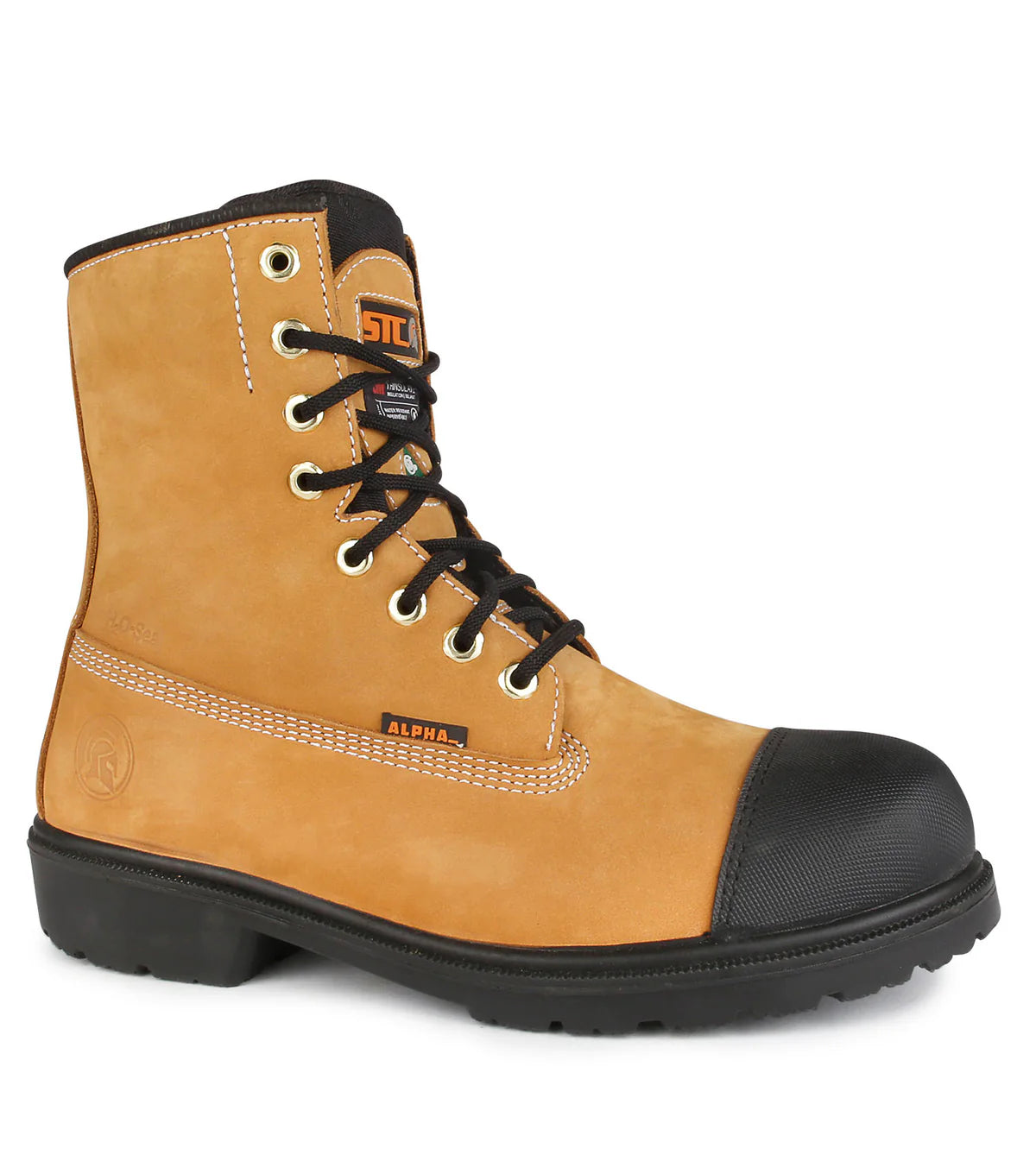 STC Hardcore, Tan | 8" Water-repellent Leather Work Boots | 200g Insul.