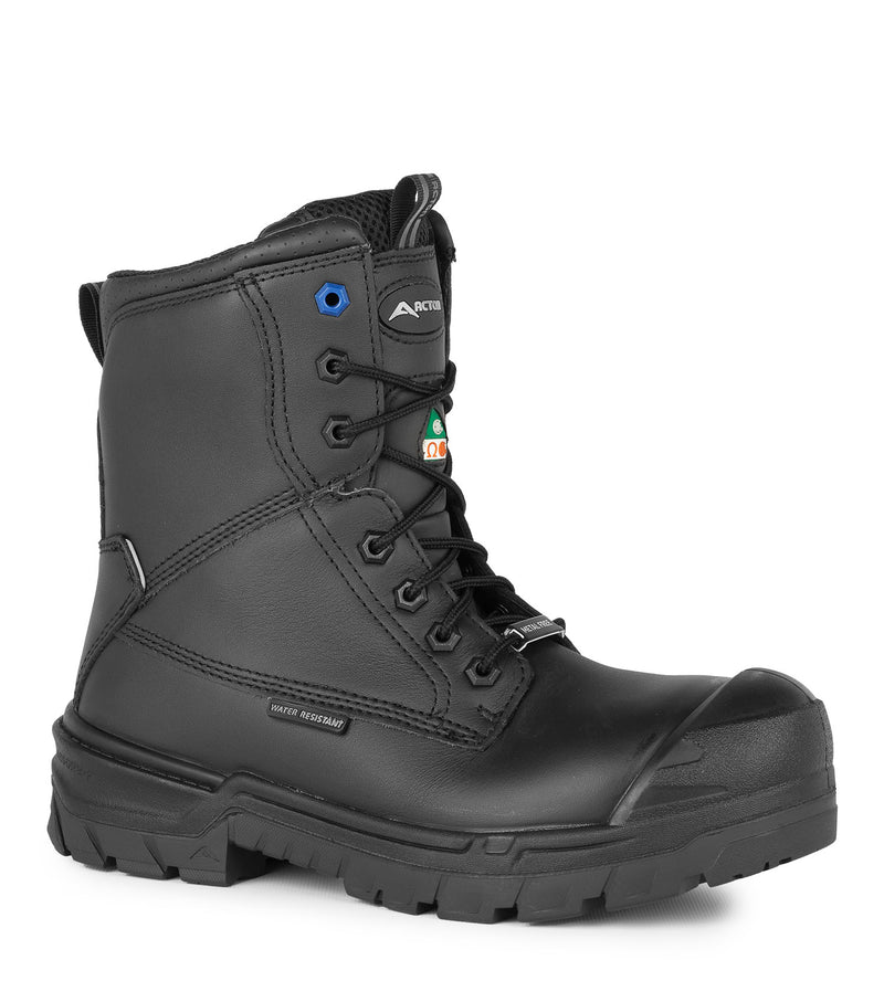 Acton G3M 8" CSA Leather Work Boots with Slip Resisting Outsole (Black/Tan)