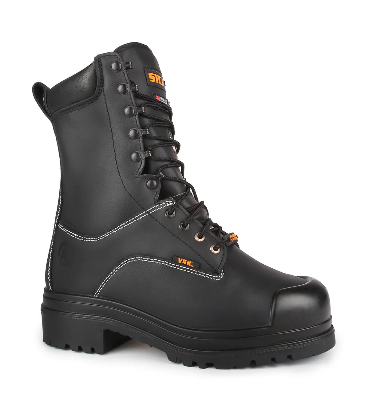 STC Hardrock, Black | 10" Leather Work Boots | Internal Metguard