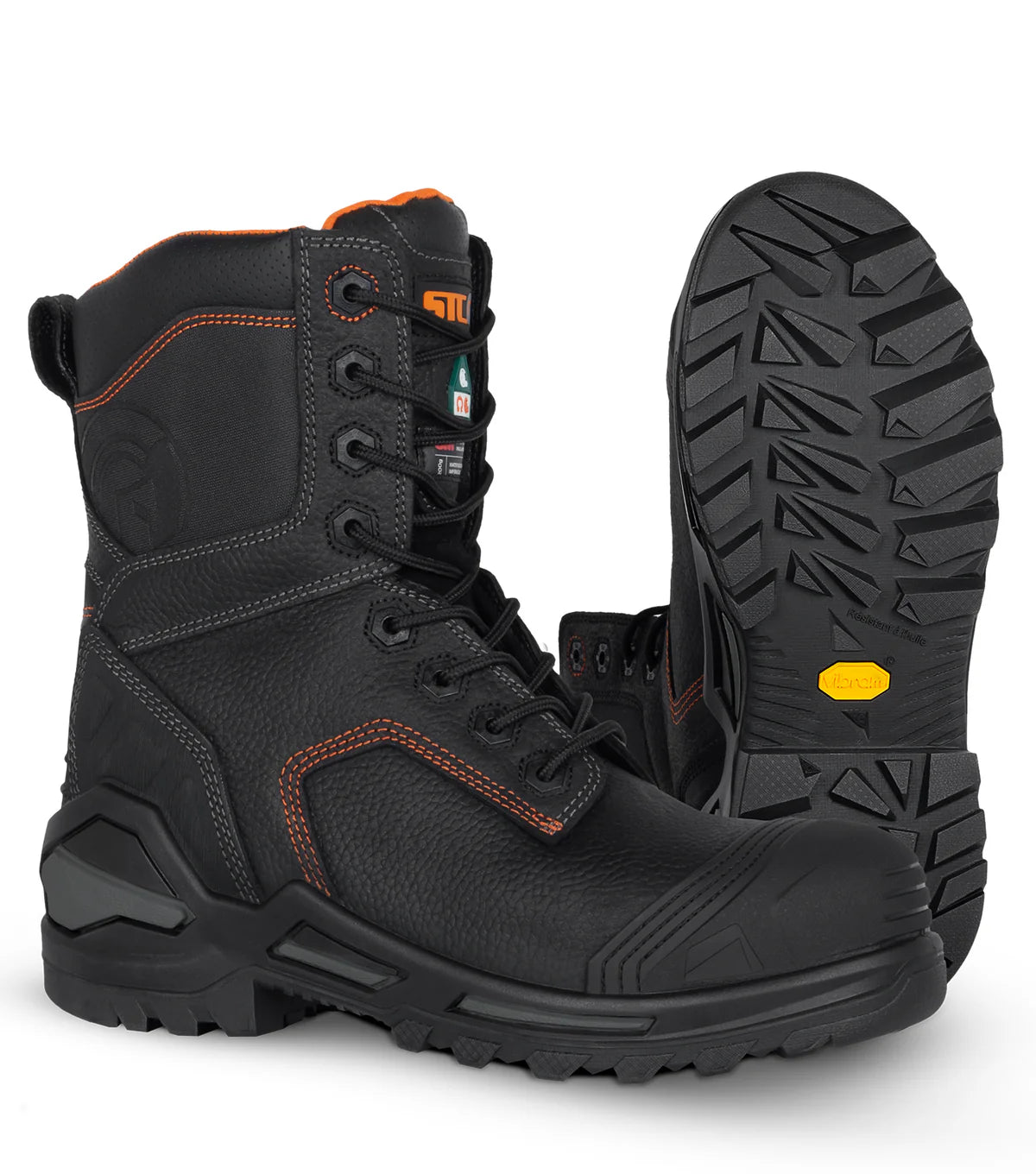 STC Blade8, Black | 8” Waterproof Leather Work Boots | Vibram Megarip Pro