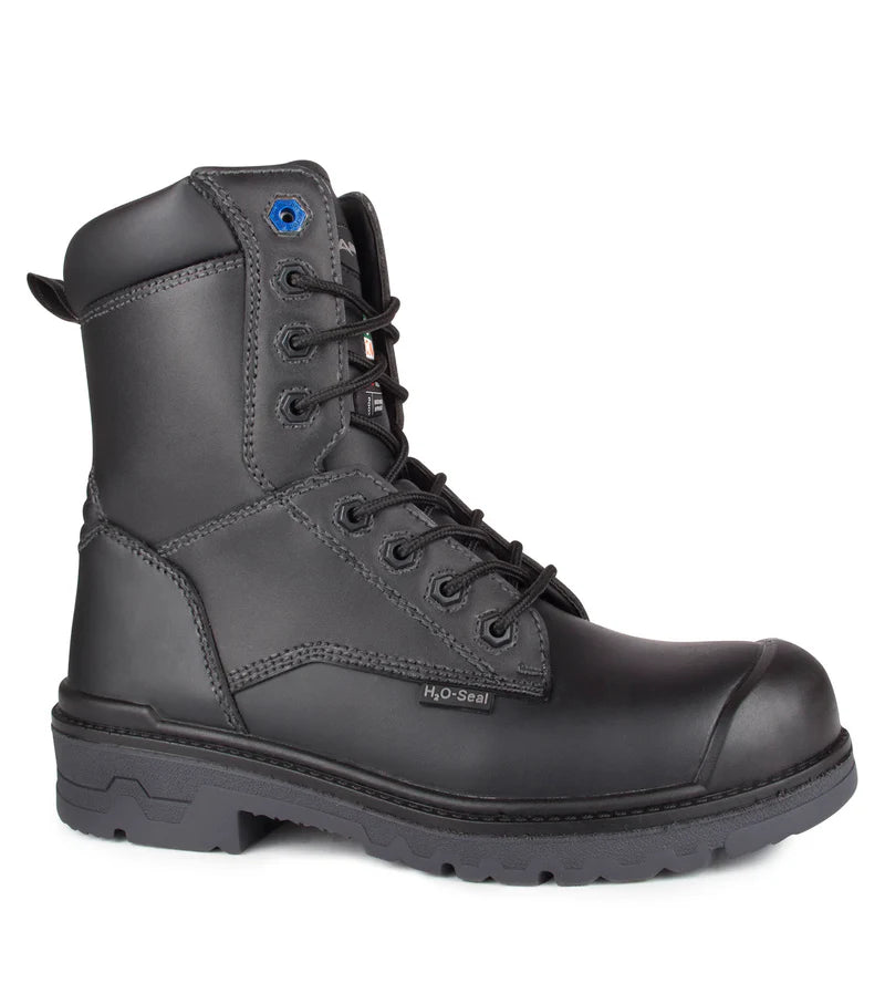 Acton Progum, Black | 8" CSA Leather Work Boots | Slip Resisting Outsole