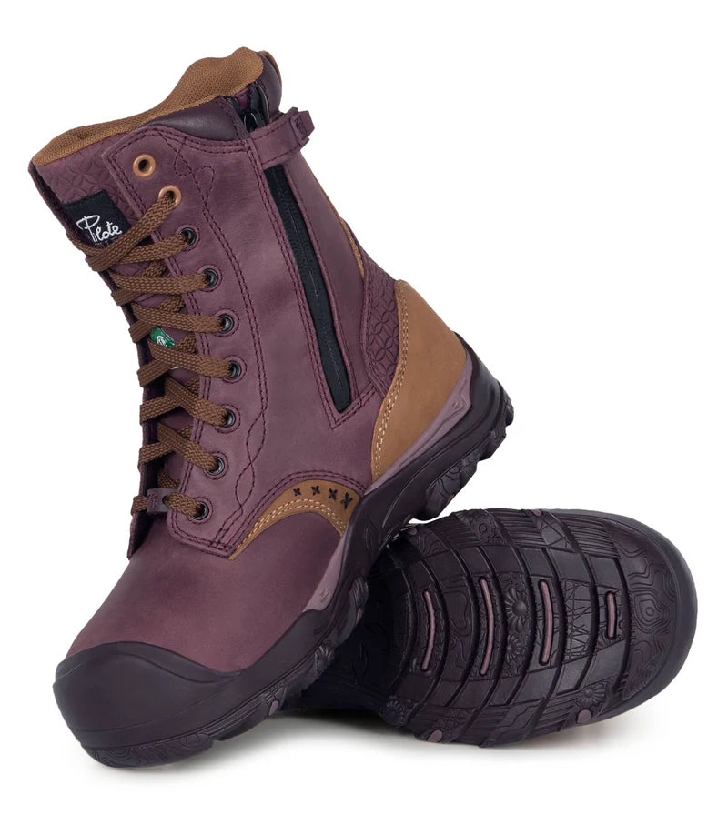 P&F PF648 Women's 8" Nubuck Leather Work Boots, Waterproof Membrane, CSA (3 Colours)