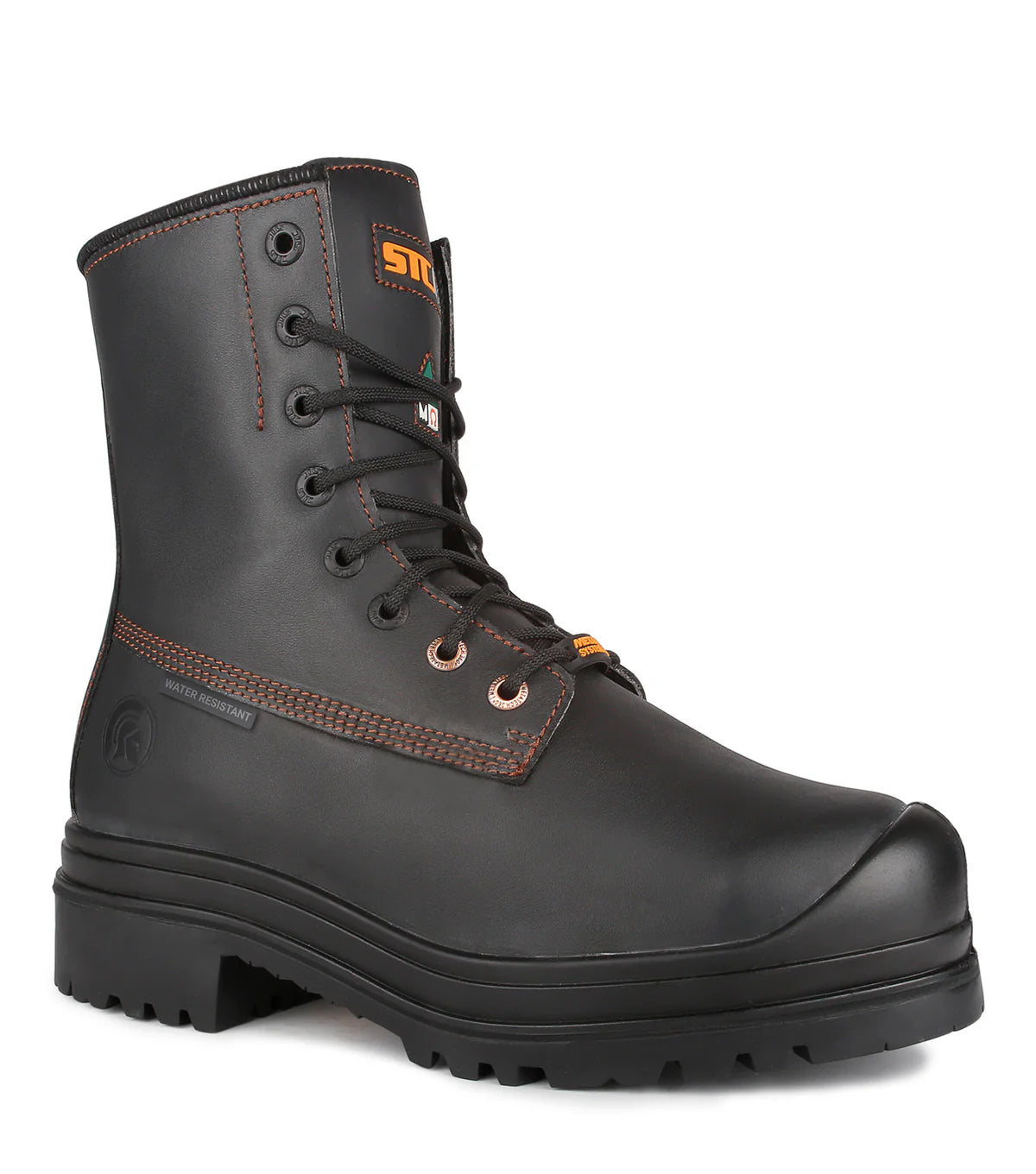 STC Metpro, Black | 8" Leather Work Boots | Metguard Protection