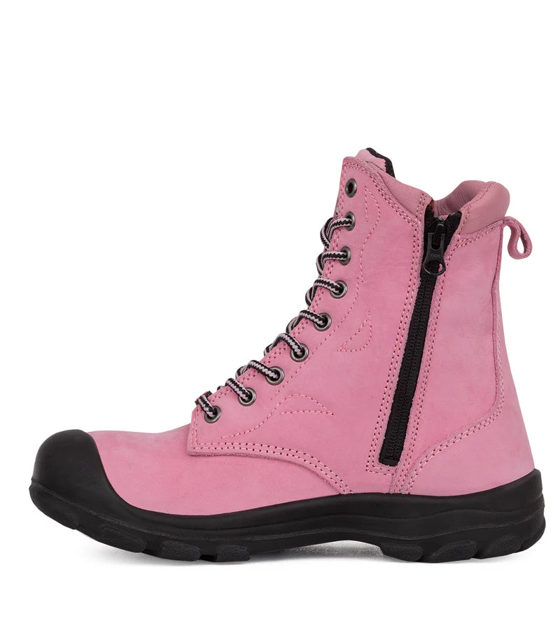 P&F S558 Women's 8" Nubuck Leather Work Boots, CSA Steel Toe Cap (6 Colours)