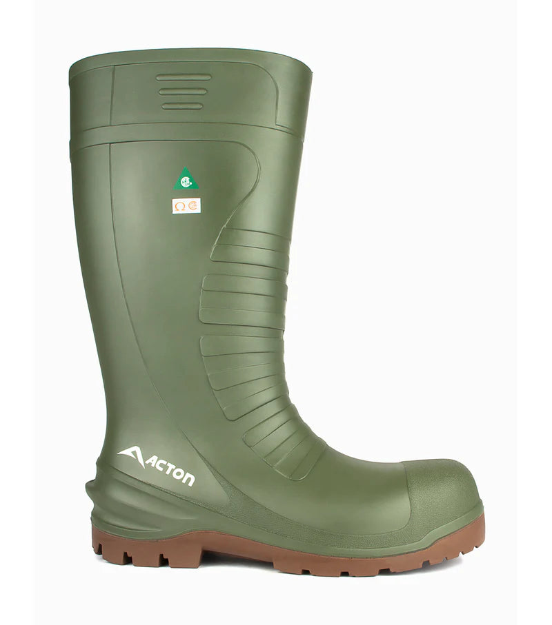 Acton All Terrain 15'' CSA Waterproof PU Work Boots (Green/Black)