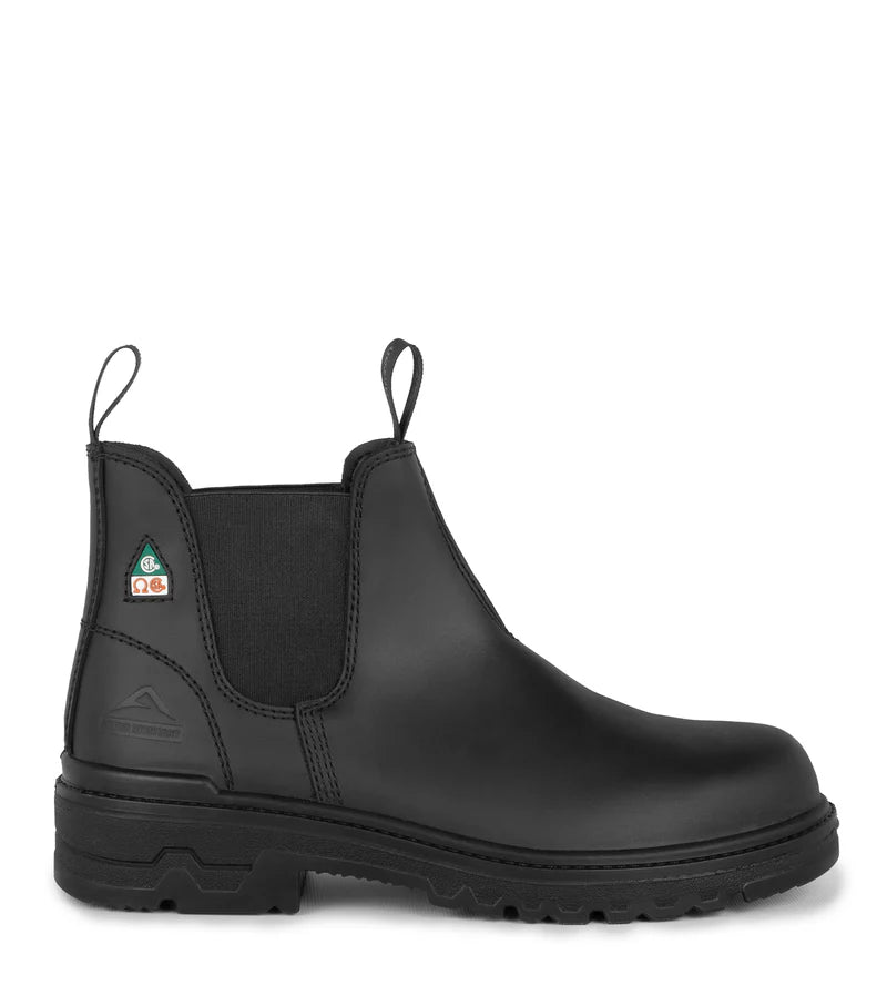 Acton Profile 6" Slip-On Leather Work Boots, Black/Brown