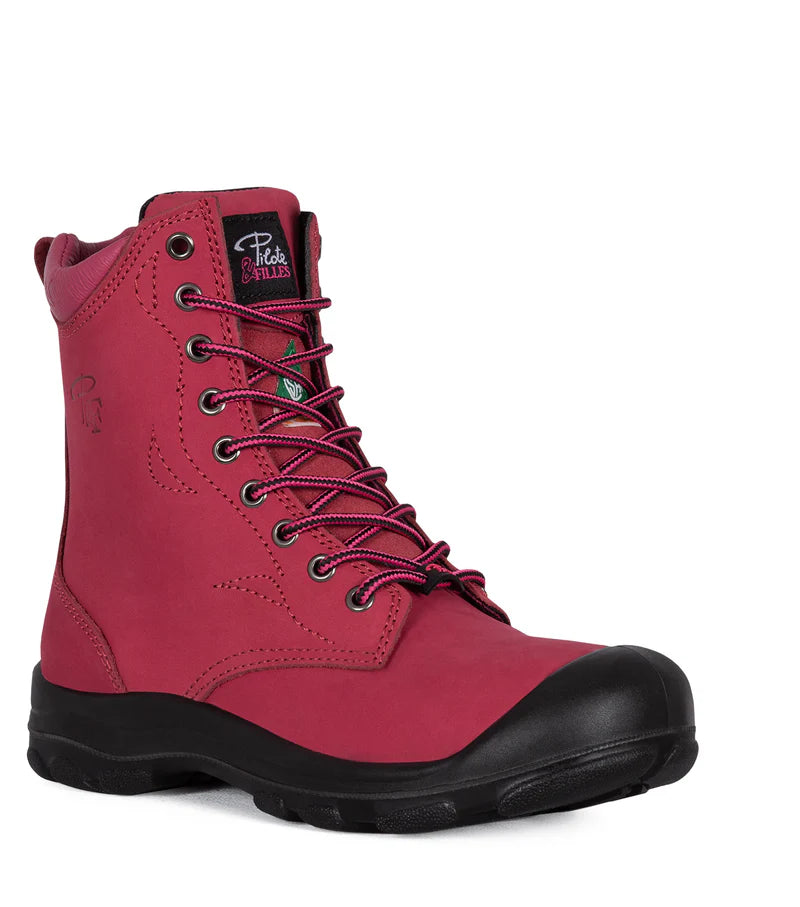 P&F S558 Women's 8" Nubuck Leather Work Boots, CSA Steel Toe Cap (6 Colours)
