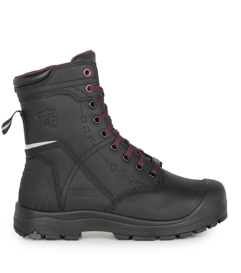 P&F PF6002 Women's 8" Leather Work Boots, Internal Flexible Metguard Protection, CSA