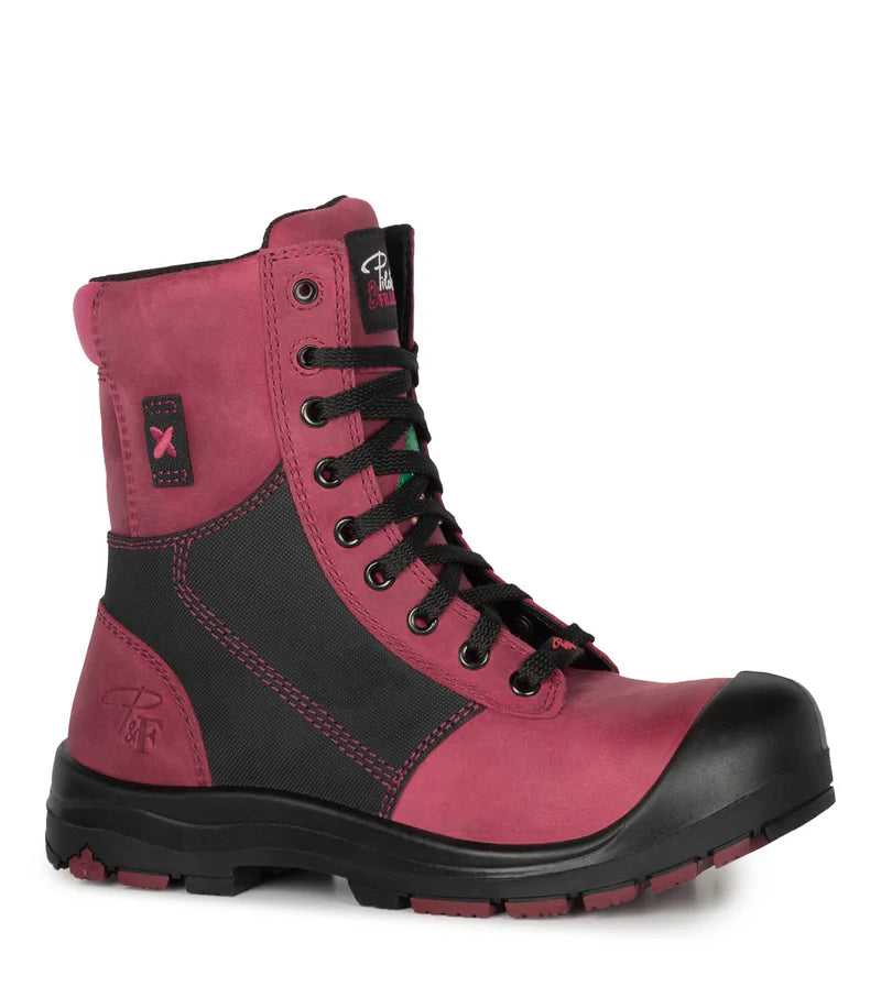 P&F PF368 Women's 8" leather work boots, CSA steel toecap (2 Colours)