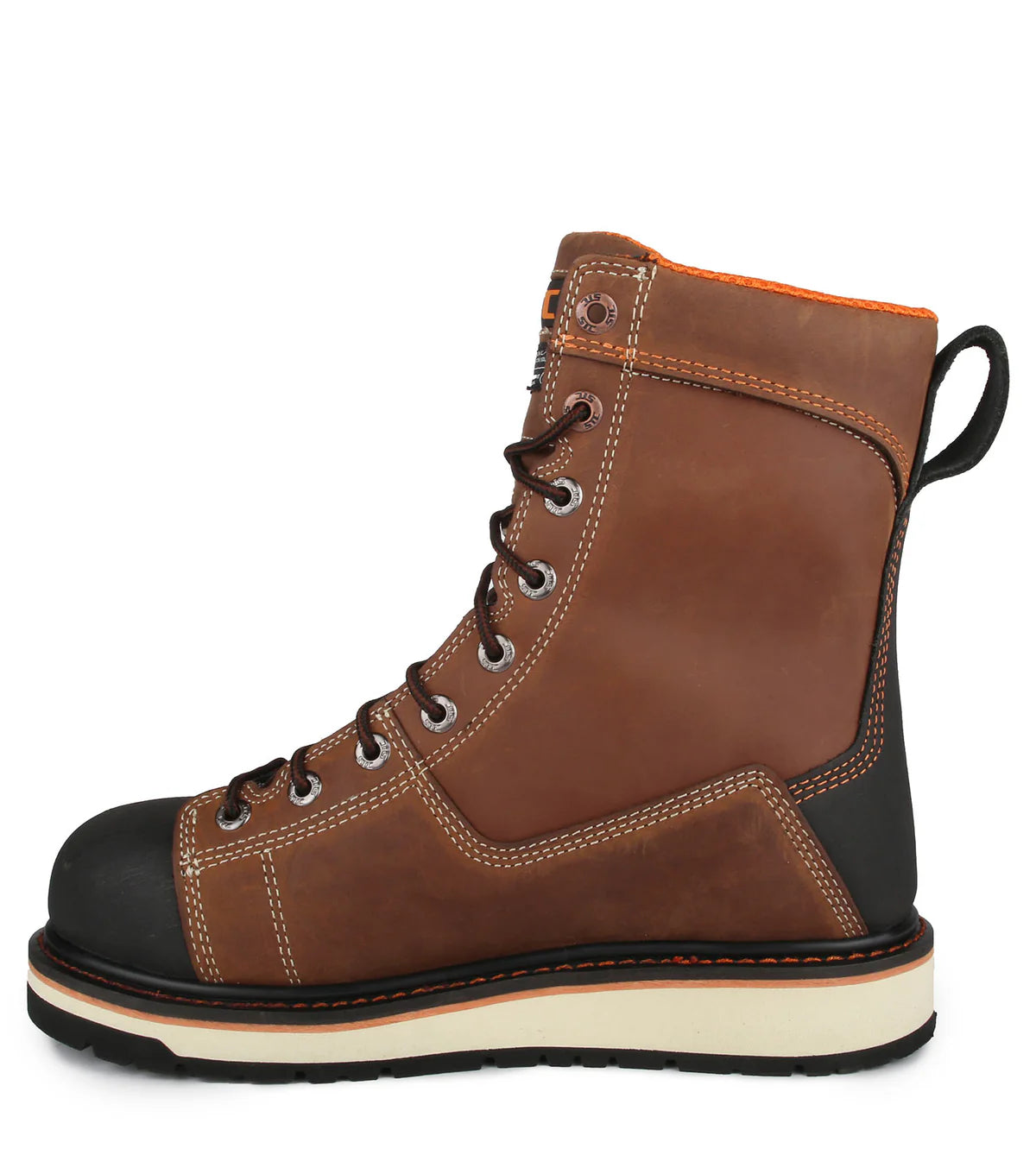 STC Blacksmith, Brown | 8” Leather Work Boots | Vibram Megagrip Pro