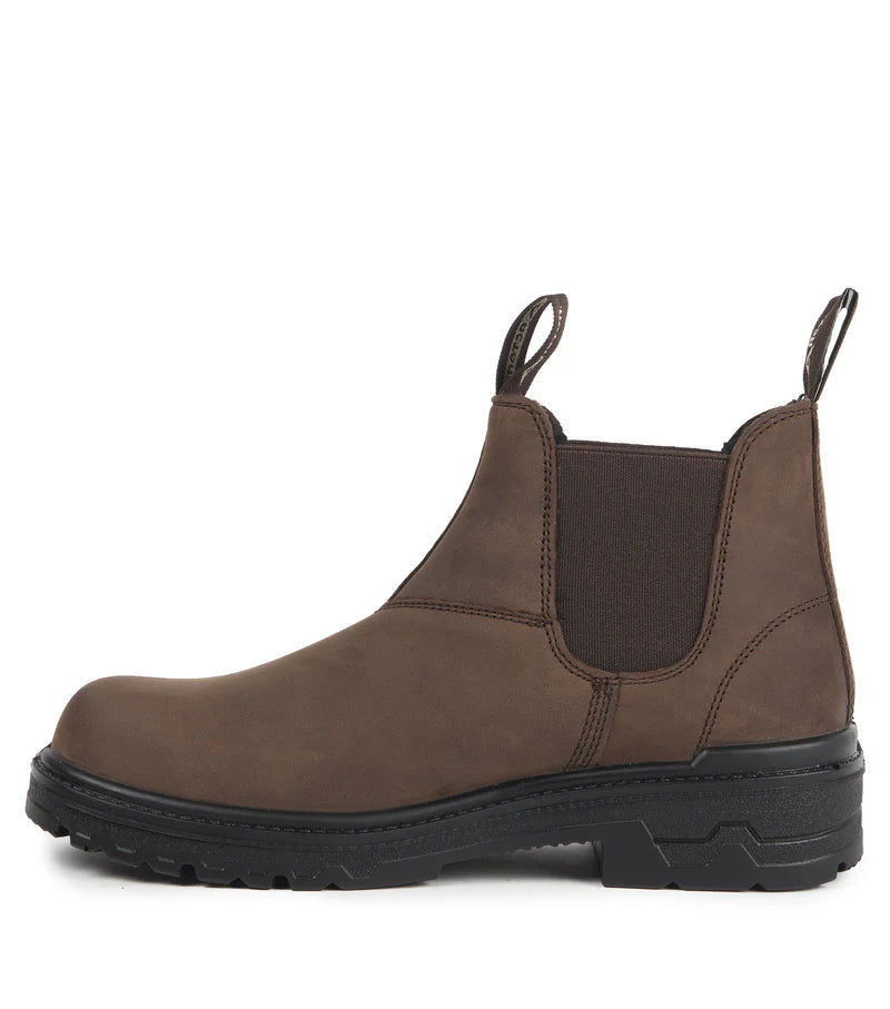 Acton Profile 6" Slip-On Leather Work Boots, Black/Brown