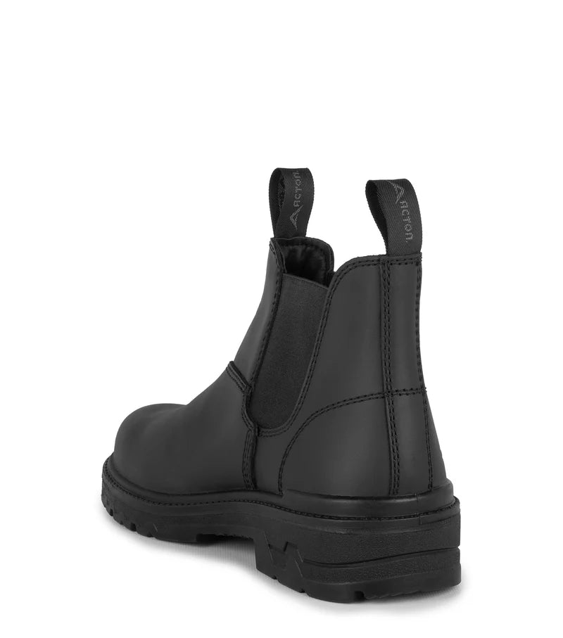 Acton Profile 6" Slip-On Leather Work Boots, Black/Brown