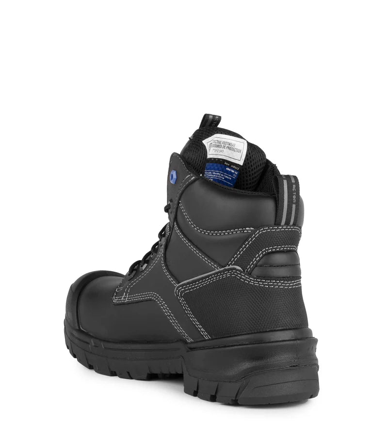 Acton G3S Black 6" CSA Leather Work Boots with 4grip Slip Resisting Outsole
