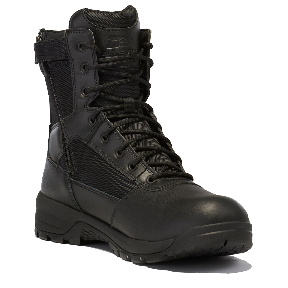 Belleville Boots SPEAR POINT BV918Z WP Lightweight Side-Zip 8" Waterproof Tactical Boot - Black