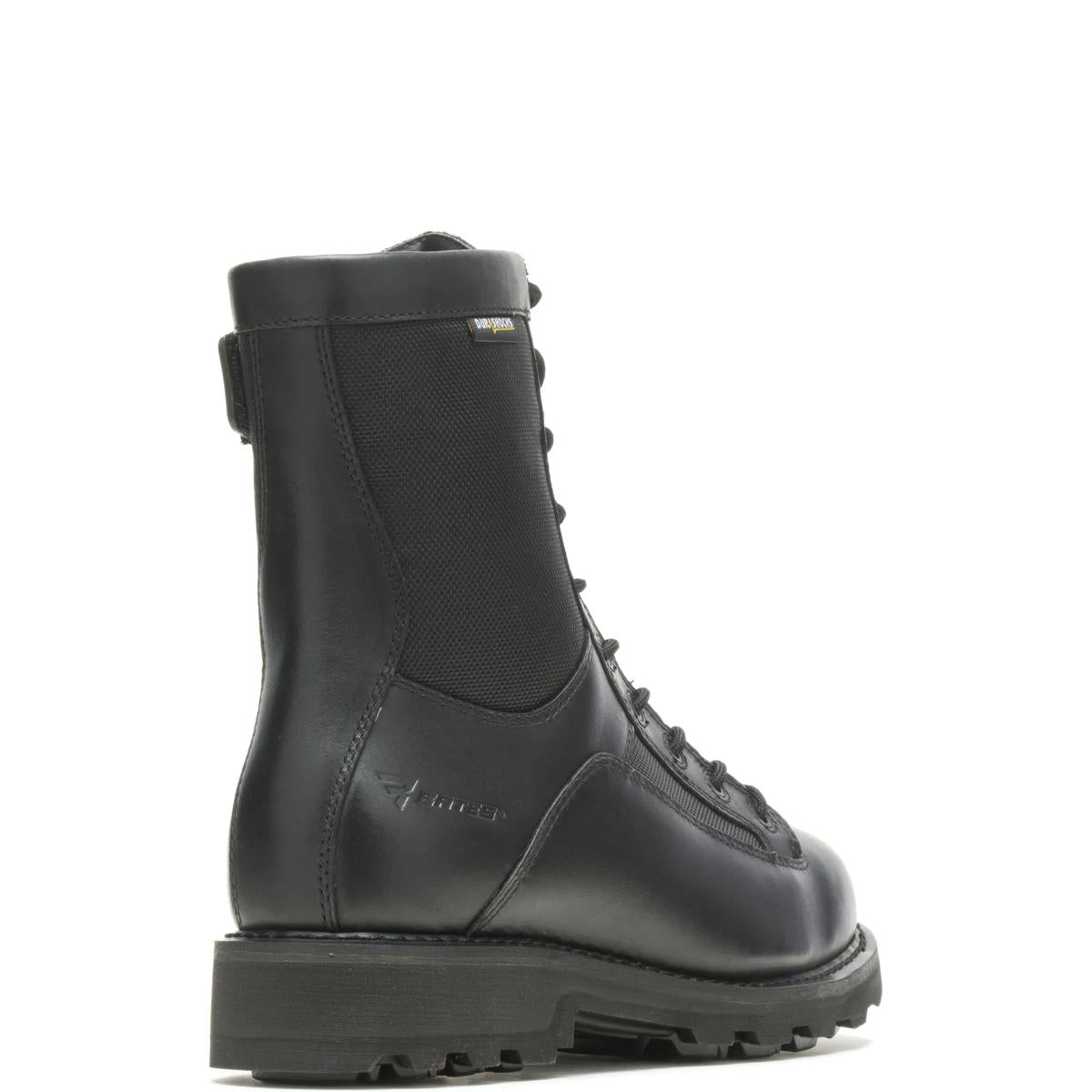 Bates Men's 8" DuraShocks Lace-to-Toe Side Zip Boot in Black - rear angle